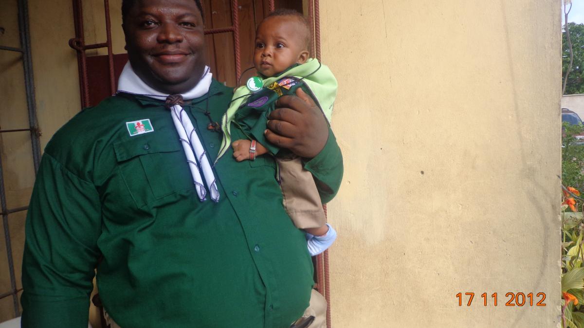 YOUNGEST SCOUT BOY OF THE SCOUT ASSOCIATION OF NIGERIA WORKING TOWARDS TOMORROW'S PEACE IN NIGERIA