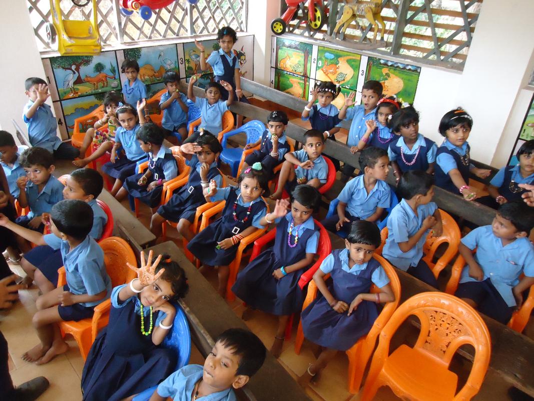teaching games at GLPS bp angadi