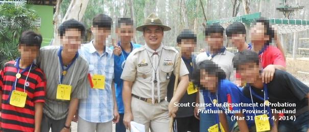 Scout Training Course for youth of Department of Probation (Mar 31- Apr 4, 2014)