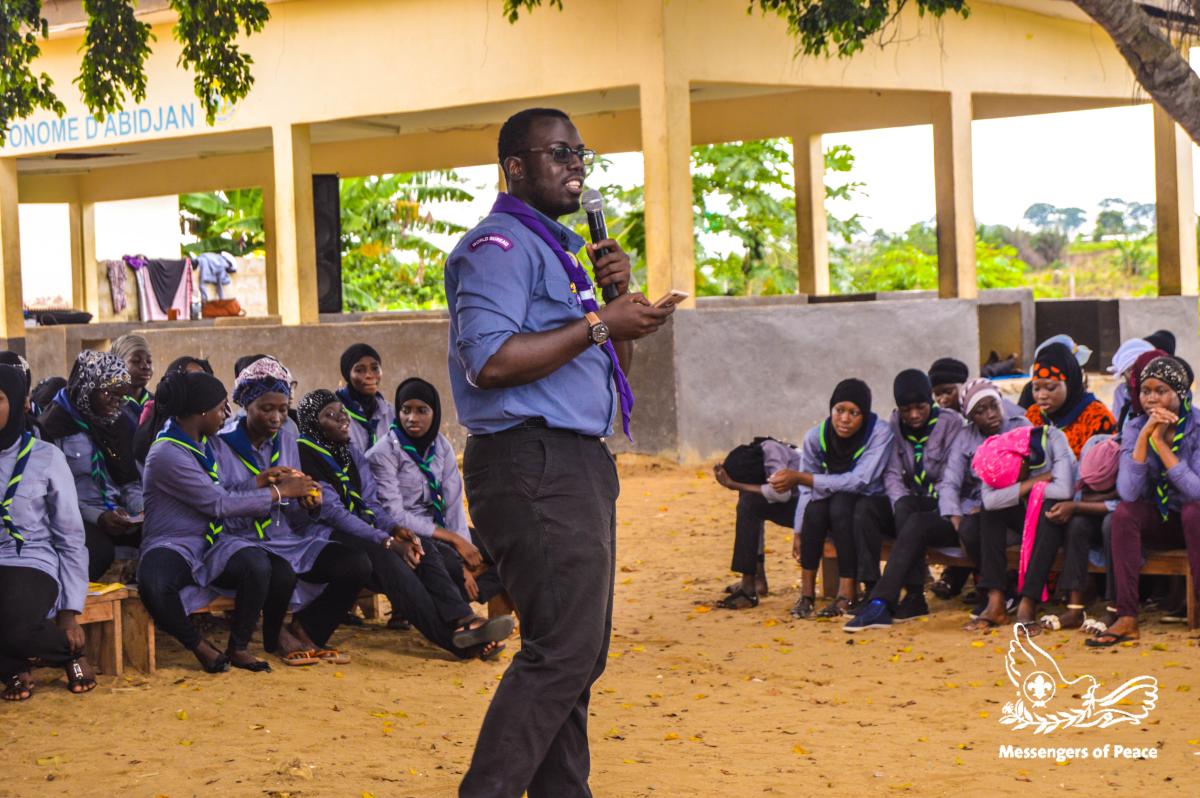 Scouts Musulman de Côte d'Ivoire: ATELIER D’INITIATION AU PROGRAMME MESSAGERS DE LA PAIX DU SCOUTISME MONDIAL PENDANT LEUR CAMP NATIONAL DE LA BRANCHE VERTE