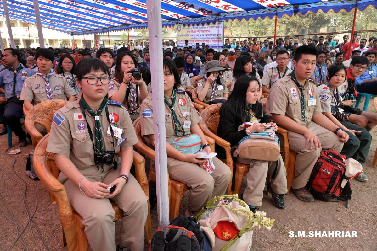 Rover scouts of CJK-B (Chaina, Japann Korea & Bangladesh) started a joint work camp at Vawal Mirjapur of Gazipur district (22-27Feb 2015).