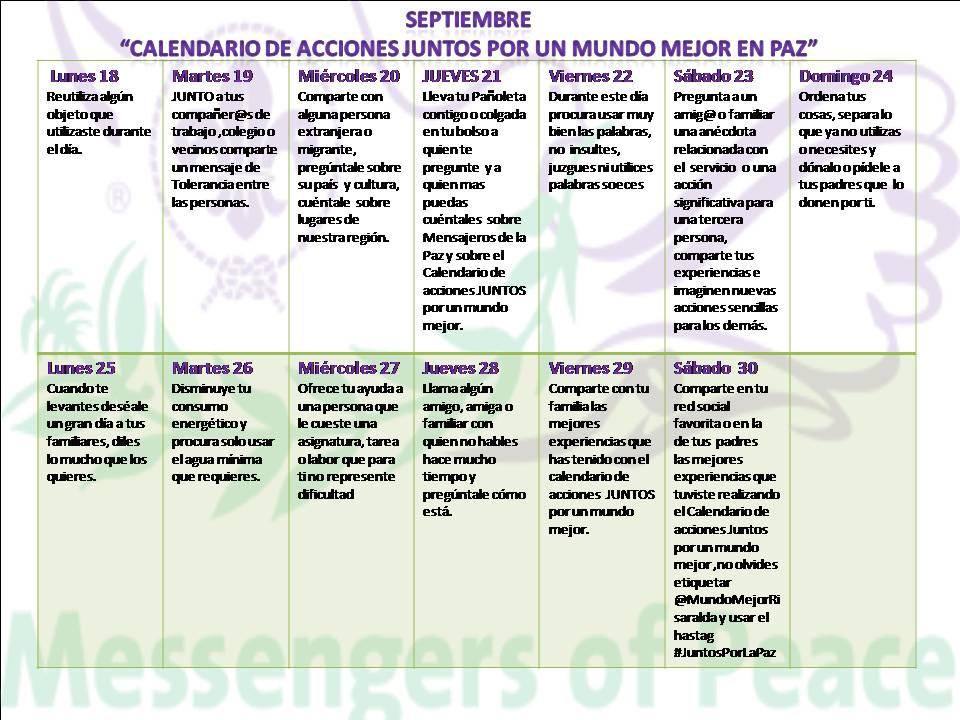 Día Internacional de la Paz Mundo Mejor Risaralda