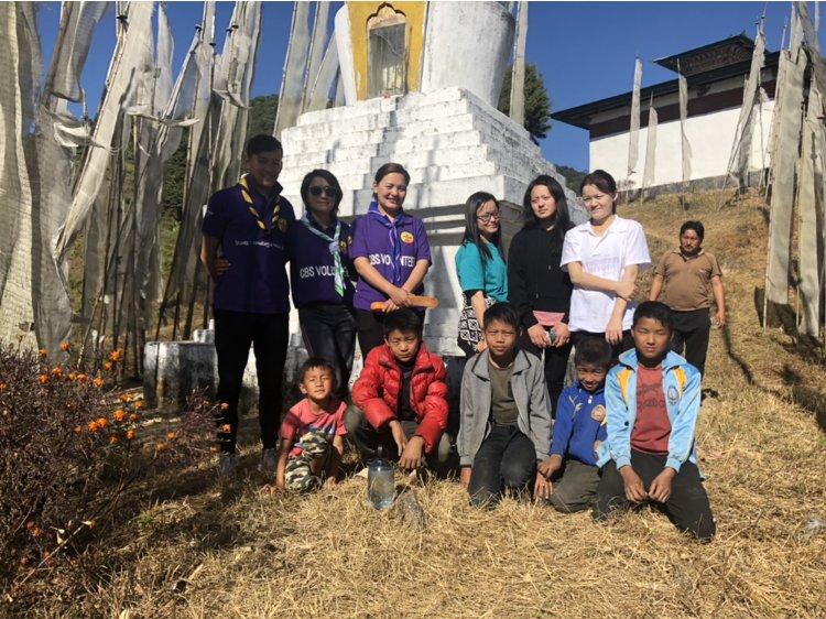 White washing Stupa!