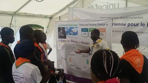 Better world tent stand messanger of peace