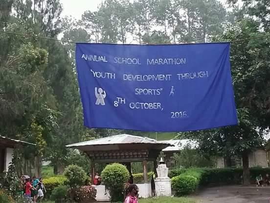 Scout participating in school marathon