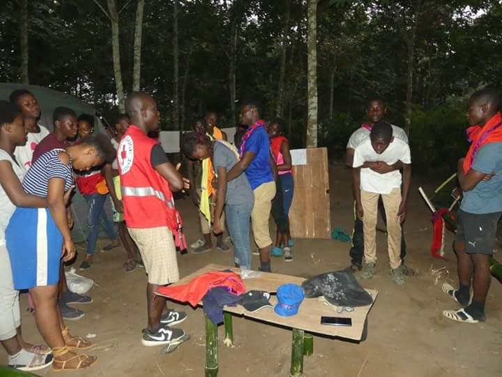 TRAINING CAMP INITIATED BY N'ZRAMAN GROUP'S SCOUTS ON LIFE-SAVING TEACHED BY THE RED CROSS.