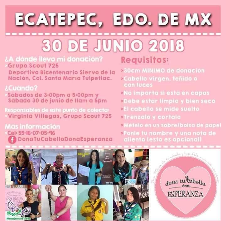 Dona tu cabello Dona Esperanza ECATEPEC 2018
