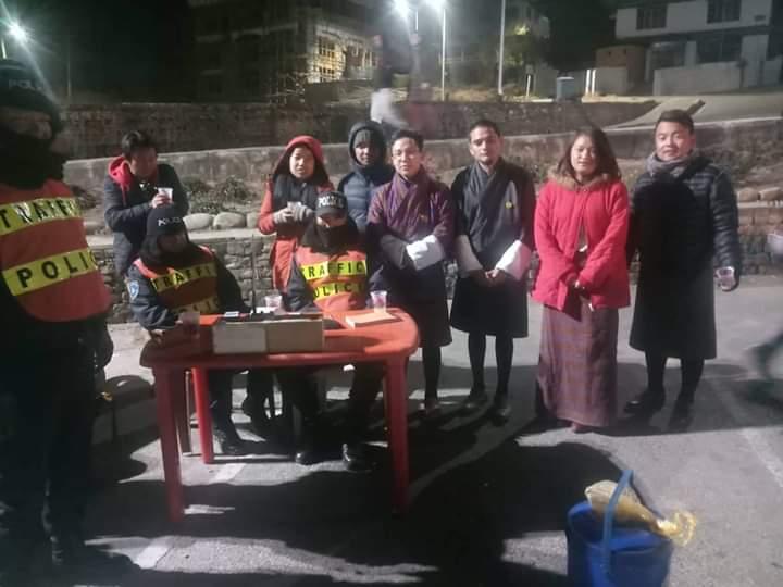 Feeding police patrolling at Night 