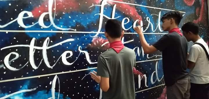Pakikiisa ng caloocan high school senior scout say brigada eskwela (mural)