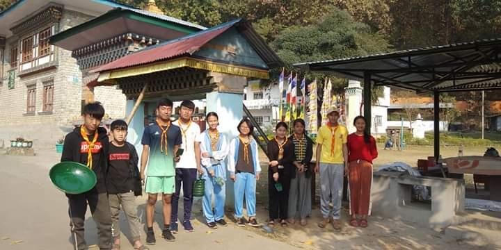 Painting of the school compound and construction of the pound in Samdrup Jongkhar M.S.school 