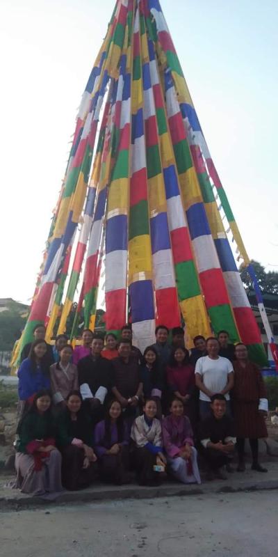 Erecting of Lungdar for the examination of the students of SJMSS.