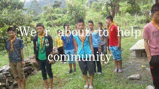 Scout and youth together in action 