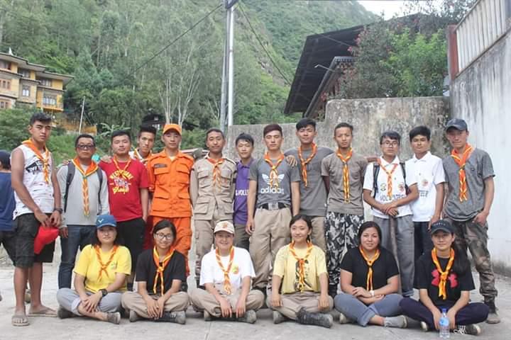 On July 29,2018 Trashigang town had a flood which covered the road in the town. We the sherubtse Rovers volunteered to clear the roads.
