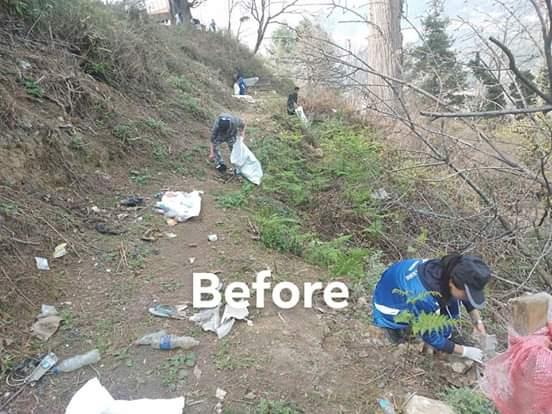 cleaning services in Trongsa town by students. 