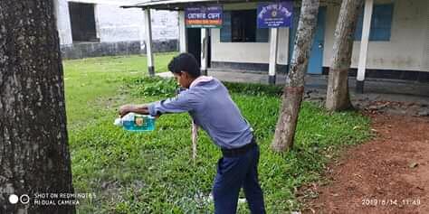 Use of pesticides in dengue husbands.Fulbaria College Scout Group,Fulbaria,Mymensingh.