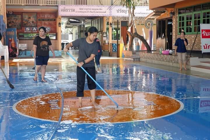 กิจกรรมทำความสะอาดป้องกันโควิด-19