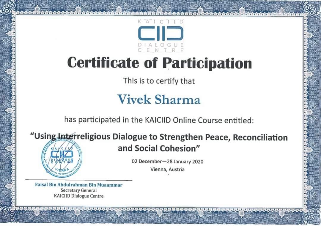 E-Learning course on Using for InterReligious Dialogue to Strengthen Peace.