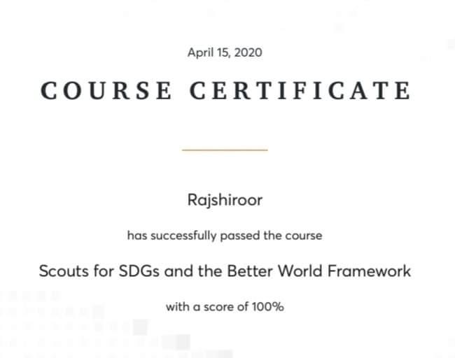 World scouting course-- By Rovers and Rangers Bharath Scouts and Guides District Association Udupi. Karnataka State India "