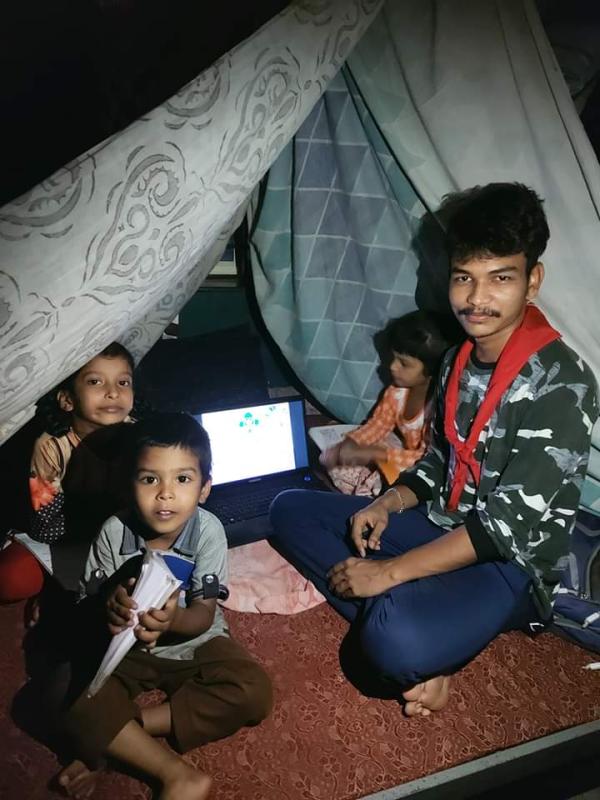 With light of hope ,Stay at Home - By Rovers and Rangers Bharath Scouts and Guides District Association Udupi. Karnataka State India "