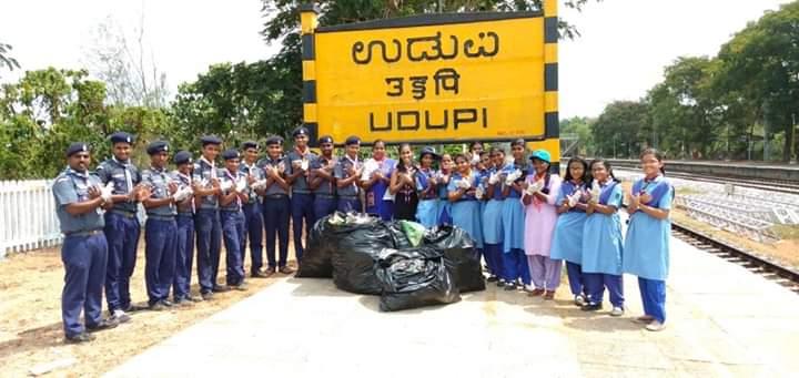 35th month of Swachh Bharat Cleanliness Drive which held on today dated  26/05/2019 at Indrali Railway Station Udupi .Karnataka. India.