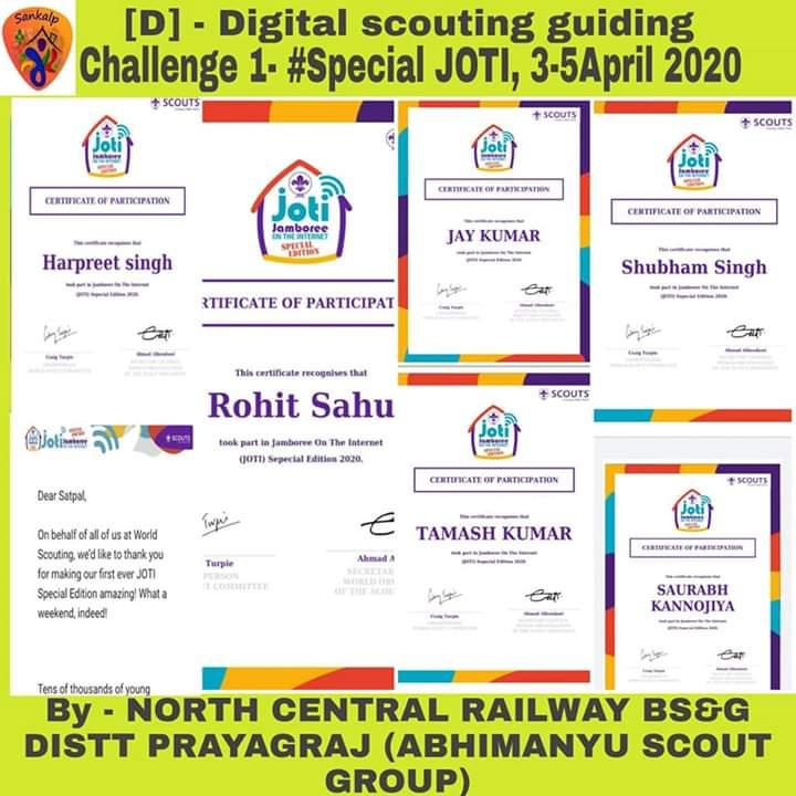 PROJECT SANKALP [ D ] Digital Scouting Guideing Challenge 1 : #Special JOTI, 3 - 5 April 2020