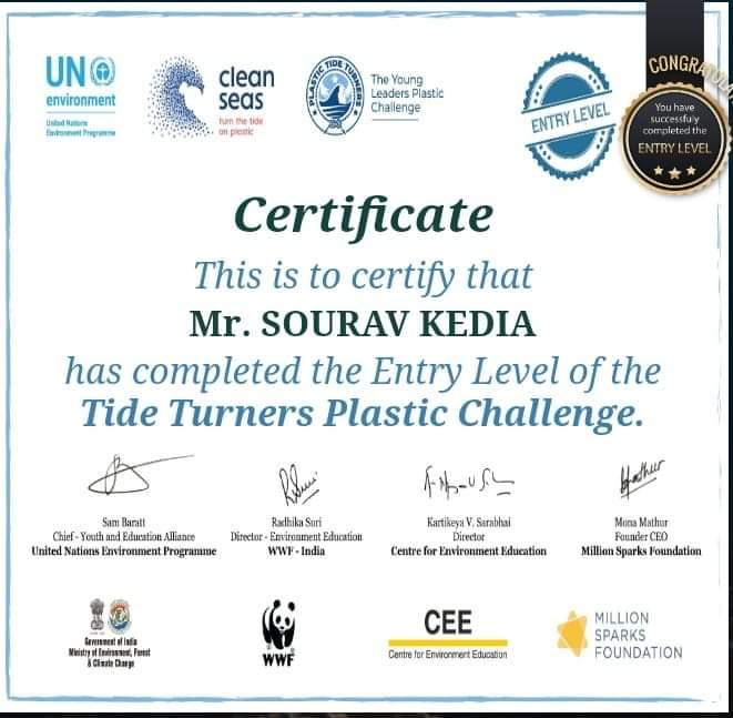 Sankalp project
(B)  Environment and Sustainability 
Challange 2- #Plastic_Tide_Turners_Challenge