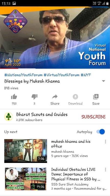 PROJECT SANKALP YouTube channel of BSG 
I visit YouTube  channel  of Bharat scout and guide .