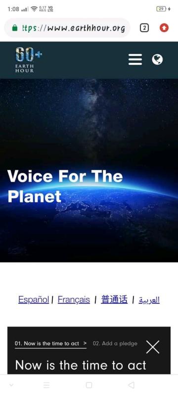 (C) Earth Hour, #voice for the planet 