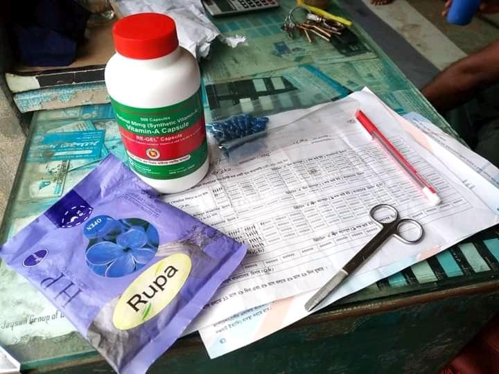 Some of our scout mates decided to work with the nearly health complex. We gave polio vaccination whole day to those little childrens.