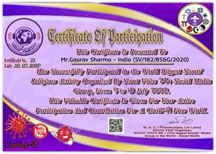 

WORLD BIGGEST SCOUT'S RELIGIOUS ACTIVITIES AGAINST COVID-19