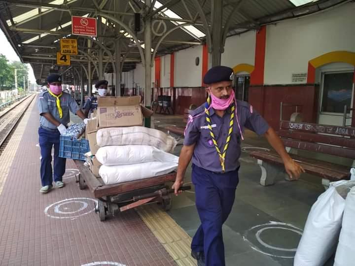 SERVICE AT SRAMIK SPECIAL TRAIN AT ADRA RLY STATION BY BSG ADRA