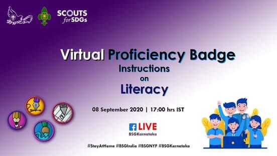 Vitual Proficiency Badge instructions on Litracy