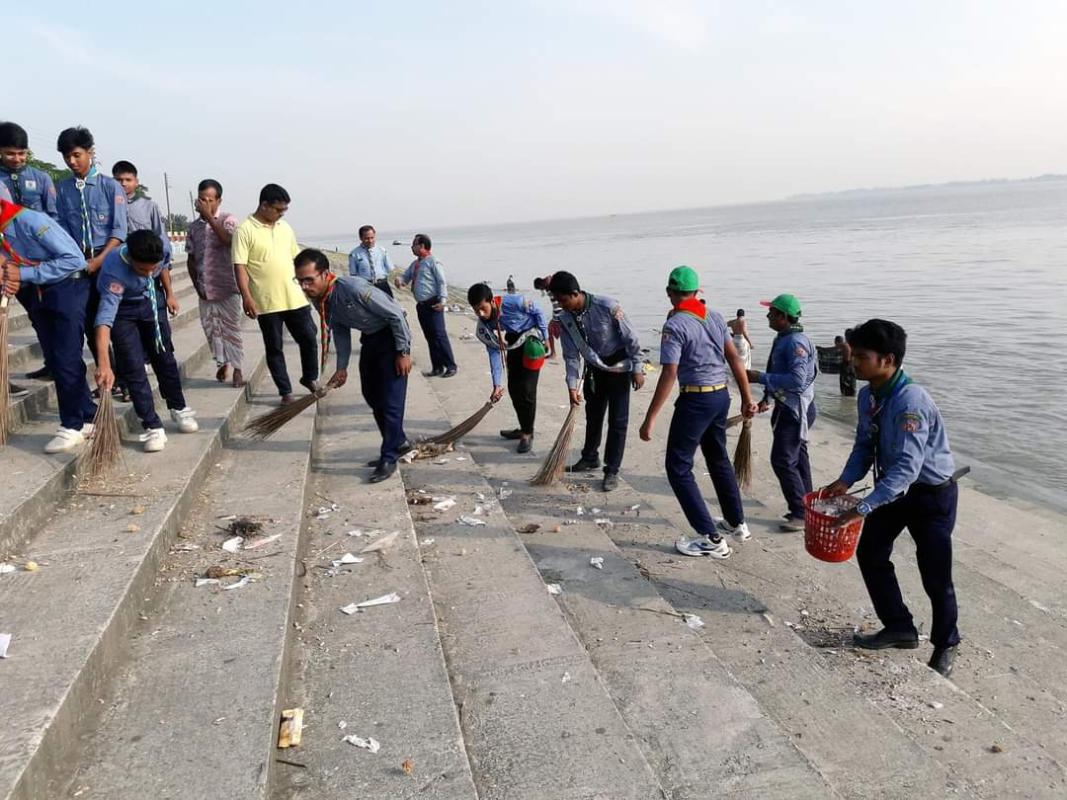 সেবা মুক্ত স্কাউট গ্রুপ এর আয়োজনে পরিষ্কার পরিচ্ছন্ন অভিযান