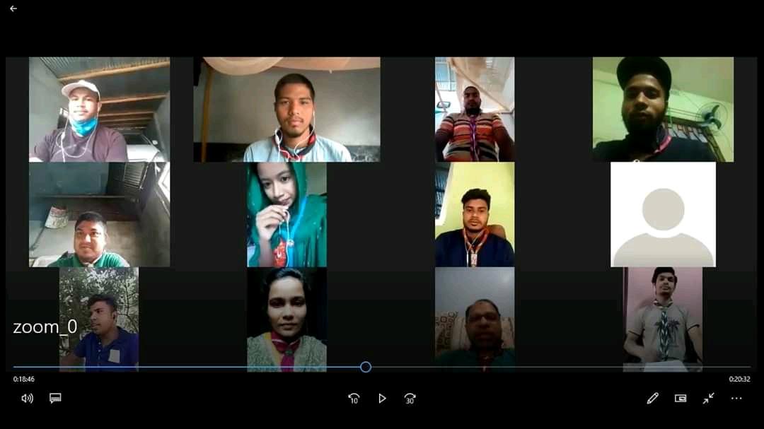 বাংলাদেশ স্কাউটস রংপুর জেলা রোভারদের প্রথম অনলাইন ক্রু মিটিং 