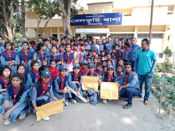 ৫ম বেলকুচি উপজেলা স্কাউট সমাবেশে পরিষ্কার পরিচ্ছন্নতা অভিযান 