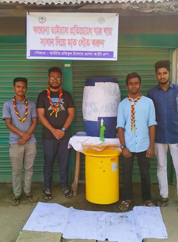 হাত ধোয়া এবং স্যানিটাইজেশন করার স্ট্যান্ড তৈরি