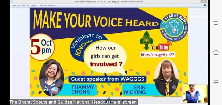 ##October 5th##webinar to know how our girls get involved ##international day of girls##speakwrs from WAGGGS ##observed international day of girls##