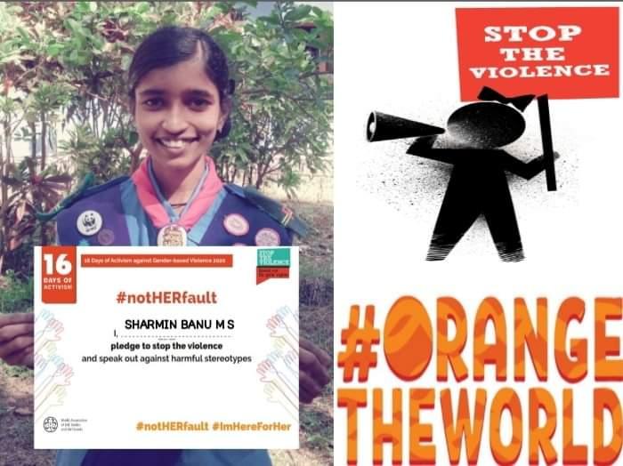 "Activism Against Gender Based Violence _Not Her Fault ": Bharat Scouts And Guides Karnataka, District Association Udupi. India. 
