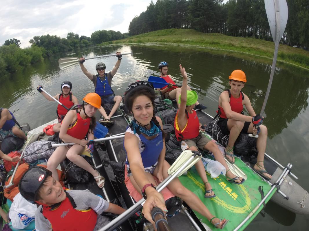 Rafting on the river Teteriv (Ukraine)