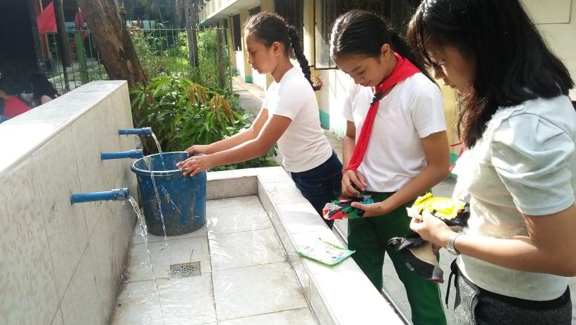 Day #2 Cleaning Of Walls In Preperation For Painting SWA Entry Of Caloocan High School Senior Scouts