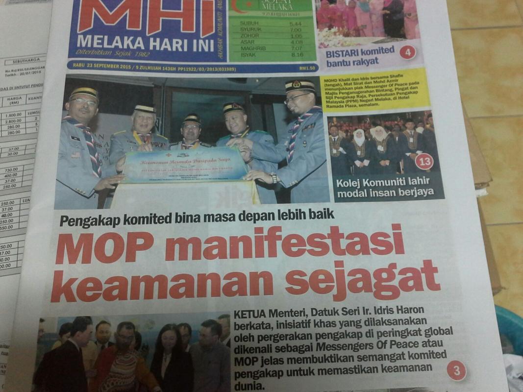 Malaysia- MOP In Action recognize by goverment