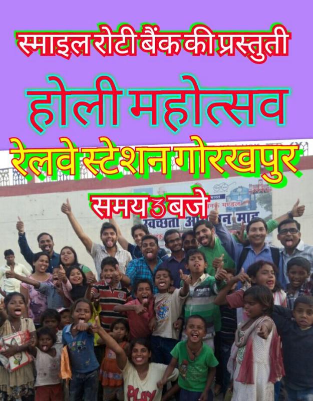 Smile roti bank holi with poor people