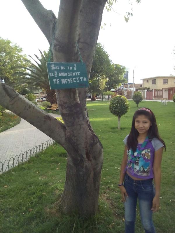 Colocado de Letreros de Cuidado del Medio Ambiente (Cochabamba-Bolivia)