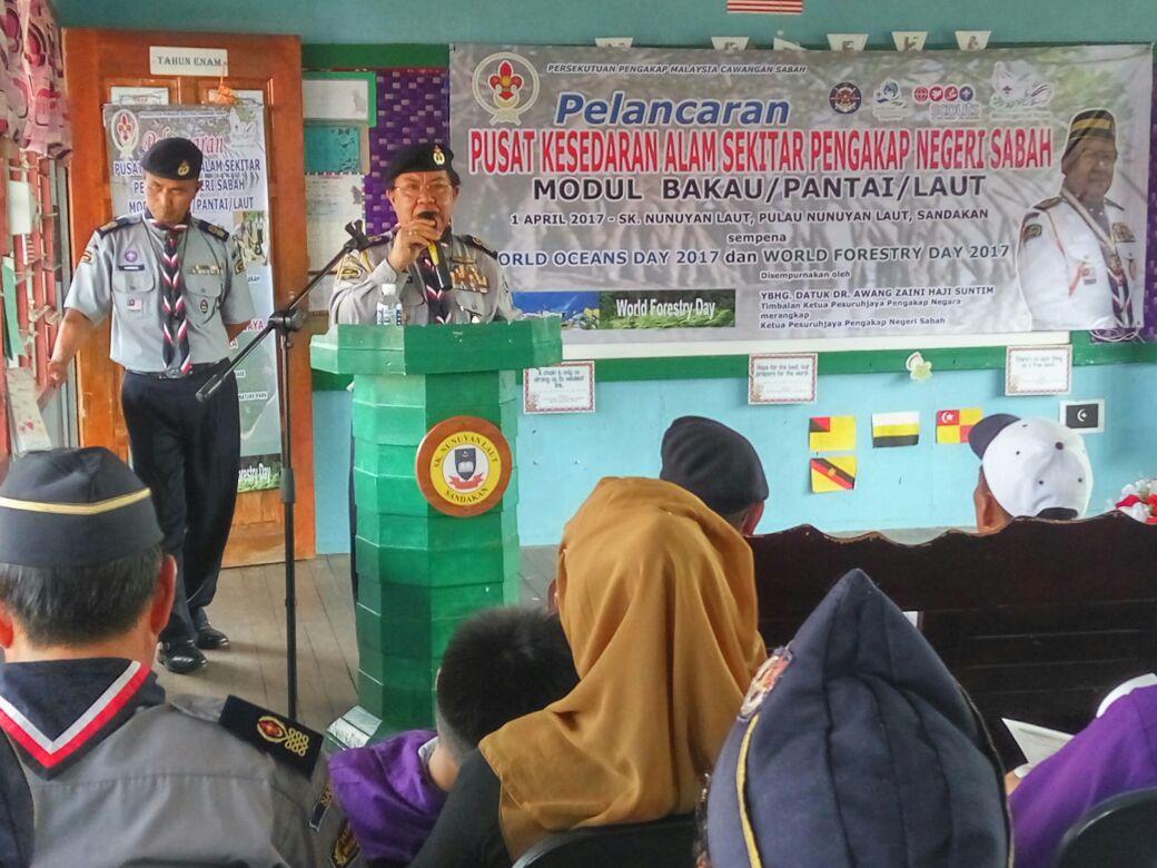 PELANCARAN PUSAT KESEDARAN ALAM SEKITAR PENGAKAP SABAH MODUL BAKAU/ PANTAI/ LAUT PULAU NUNUYAN SANDAKAN 