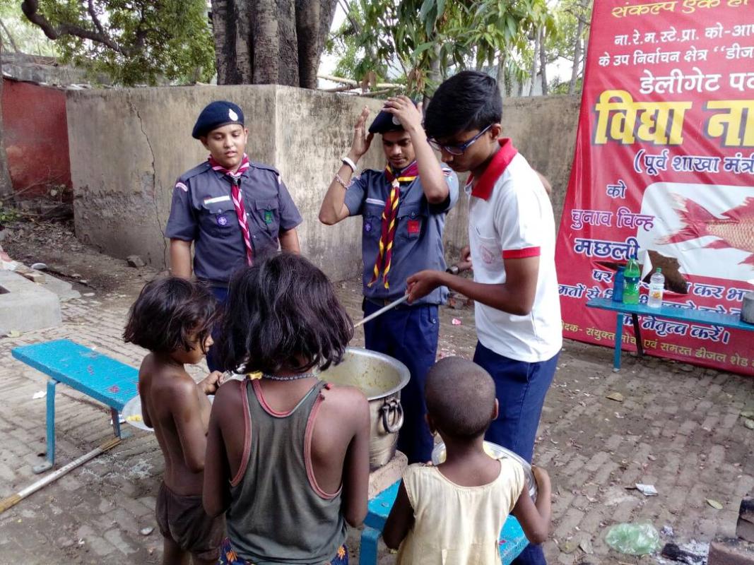 Meal distribution to poor children