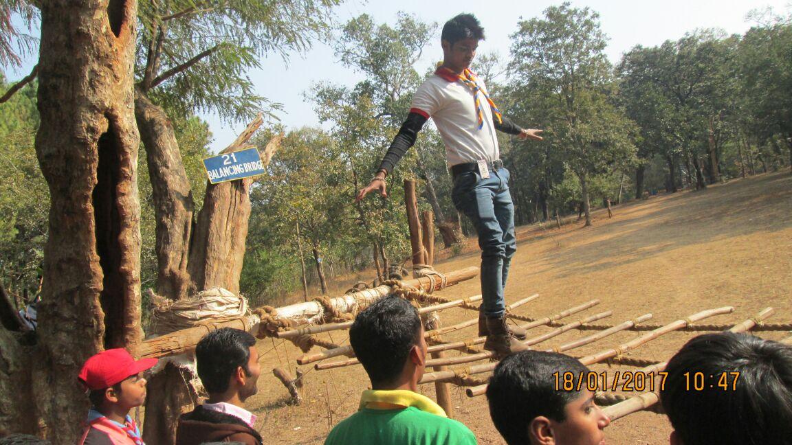 Bamboo bridge crossing