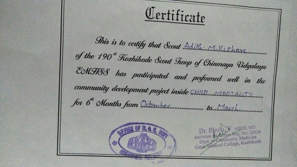 Reduce Child Mortality (6 month Community Development Project)