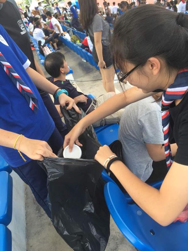 Cleaning up after sports day 