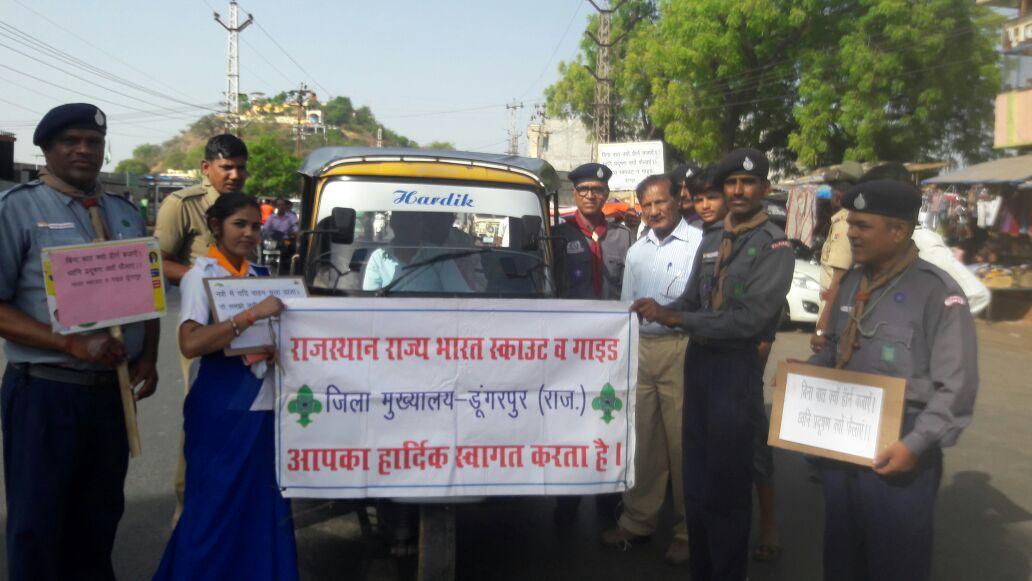 road safety rules week April 2018 scout guide dungarpur rajasthan  india