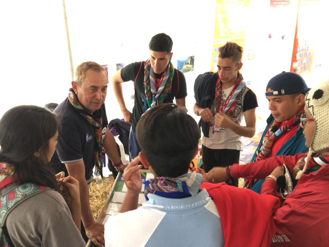 Stand Mundo Mejor en el 3er Moot Scout Interamericano Perú 2018.